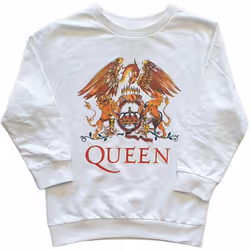 Queen Childrens/Kids Classic Crest Sweatshirt - 9-10 Years, White