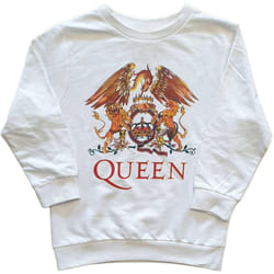 Queen Childrens/Kids Classic Crest Sweatshirt - 11-12 Years, White