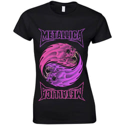 Metallica Womens/Ladies Yin Yang T-Shirt - S, Black/Purple