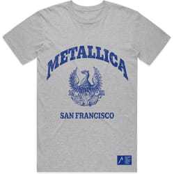 Metallica Unisex Adult College Crest T-Shirt - S, Grey