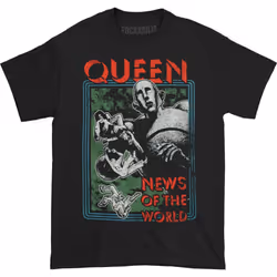 Queen Unisex Adult News Of The World T-Shirt - S, Black