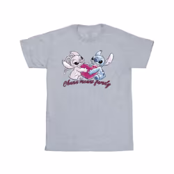 Disney Mens Lilo And Stitch Ohana Heart With Angel T-Shirt - S, Sports Grey