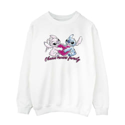 Disney Womens/Ladies Lilo And Stitch Ohana Heart With Angel Sweatshirt - M, White