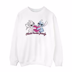Disney Womens/Ladies Lilo And Stitch Ohana Heart With Angel Sweatshirt - XL, White