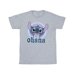 Disney Mens Lilo And Stitch Ohana Circle T-Shirt - 3XL, Sports Grey