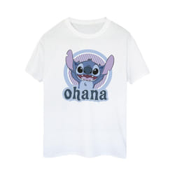Disney Womens/Ladies Lilo And Stitch Ohana Circle Cotton Boyfriend T-Shirt - S, White