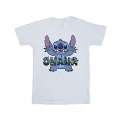 Disney Mens Lilo And Stitch Ohana Blue Glitch T-Shirt - M, White