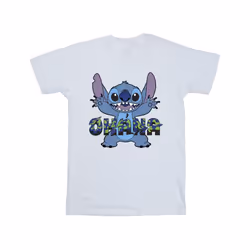 Disney Boys Lilo And Stitch Ohana Blue Glitch T-Shirt - 3-4 Years, White