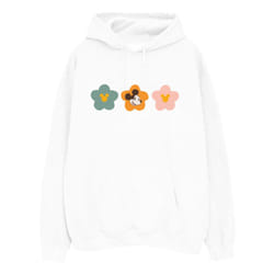 Disney Womens/Ladies Mickey Mouse Flowers Hoodie - M, White