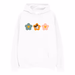 Disney Womens/Ladies Mickey Mouse Flowers Hoodie - L, White