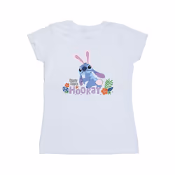 Disney Womens/Ladies Lilo & Stitch Hippity Hop Stitch Cotton T-Shirt - XL, White