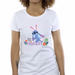 Disney Womens/Ladies Lilo & Stitch Hippity Hop Stitch Cotton T-Shirt - XL, White