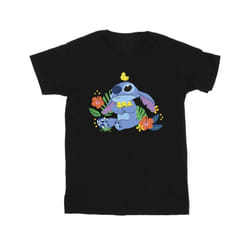 Disney Mens Lilo & Stitch Birds T-Shirt - S, Black