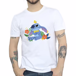 Disney Mens Lilo & Stitch Birds T-Shirt - XXL, White