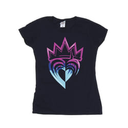 Disney Womens/Ladies Descendants Pink Crown Cotton T-Shirt - M, Navy Blue