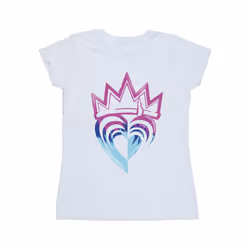 Disney Womens/Ladies Descendants Pink Crown Cotton T-Shirt - S, White