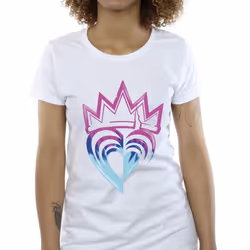 Disney Womens/Ladies Descendants Pink Crown Cotton T-Shirt - S, White