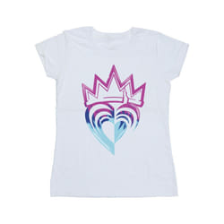Disney Womens/Ladies Descendants Pink Crown Cotton T-Shirt - XXL, White
