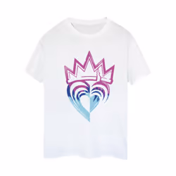 Disney Womens/Ladies Descendants Pink Crown Cotton Boyfriend T-Shirt - XL, White