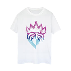 Disney Womens/Ladies Descendants Pink Crown Cotton Boyfriend T-Shirt - XL, White