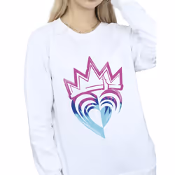 Disney Womens/Ladies Descendants Pink Crown Sweatshirt - M, White