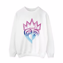 Disney Womens/Ladies Descendants Pink Crown Sweatshirt - XL, White