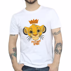 Disney Mens The Lion King Future King T-Shirt - XL, White