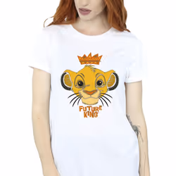 Disney Womens/Ladies The Lion King Future King Cotton Boyfriend T-Shirt - S, White