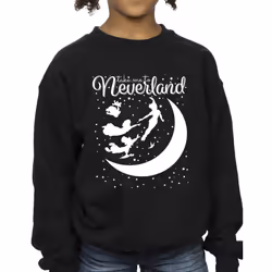 Disney Girls Peter Pan Take Me To Neverland Sweatshirt - 9-11 Years, Black