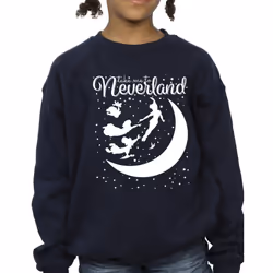 Disney Girls Peter Pan Take Me To Neverland Sweatshirt - 3-4 Years, Navy Blue