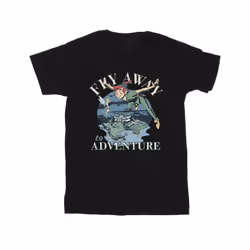 Disney Mens Peter Pan Fly Away To Adventure T-Shirt - XL, Black