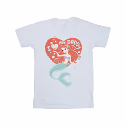 Disney Mens The Little Mermaid Love Daddy T-Shirt - M, White