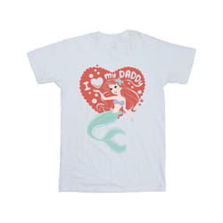 Disney Mens The Little Mermaid Love Daddy T-Shirt - M, White