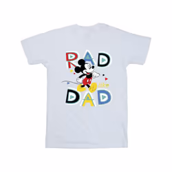 Disney Mens Mickey Mouse Rad Dad T-Shirt - L, White