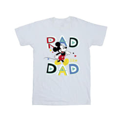 Disney Mens Mickey Mouse Rad Dad T-Shirt - XL, White