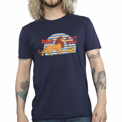Disney Mens The Lion King Dad Boss T-Shirt - S, Navy Blue