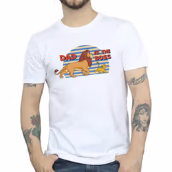 Disney Mens The Lion King Dad Boss T-Shirt - S, White