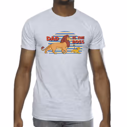 Disney Mens The Lion King Dad Boss T-Shirt - S, Sports Grey
