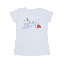 Disney Womens/Ladies The Little Mermaid Ariel Cotton T-Shirt - M, White