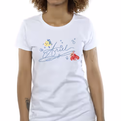 Disney Womens/Ladies The Little Mermaid Ariel Cotton T-Shirt - XXL, White