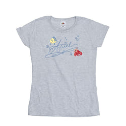 Disney Womens/Ladies The Little Mermaid Ariel Cotton T-Shirt - S, Sports Grey