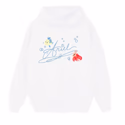 Disney Girls The Little Mermaid Ariel Hoodie - 7-8 Years, White