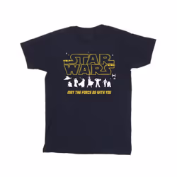 Star Wars Mens Silhouettes Force T-Shirt - L, Navy Blue