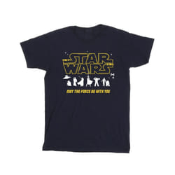 Star Wars Mens Silhouettes Force T-Shirt - L, Navy Blue