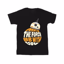 Star Wars Mens May The Force BB8 T-Shirt - M, Black