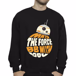 Star Wars Mens May The Force BB8 Sweatshirt - XL, Black