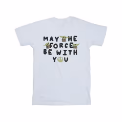 Star Wars Boys The Mandalorian Grogu May The Force Be With You T-Shirt - 3-4 Years, White