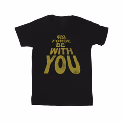 Star Wars Boys May The Force Be With You T-Shirt - 9-11 Years, Black