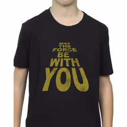 Star Wars Boys May The Force Be With You T-Shirt - 9-11 Years, Black