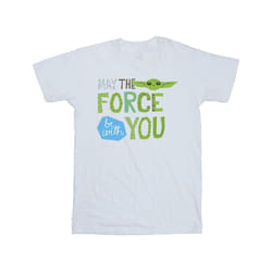 Star Wars Mens The Mandalorian May The Force Be With You T-Shirt - XXL, White